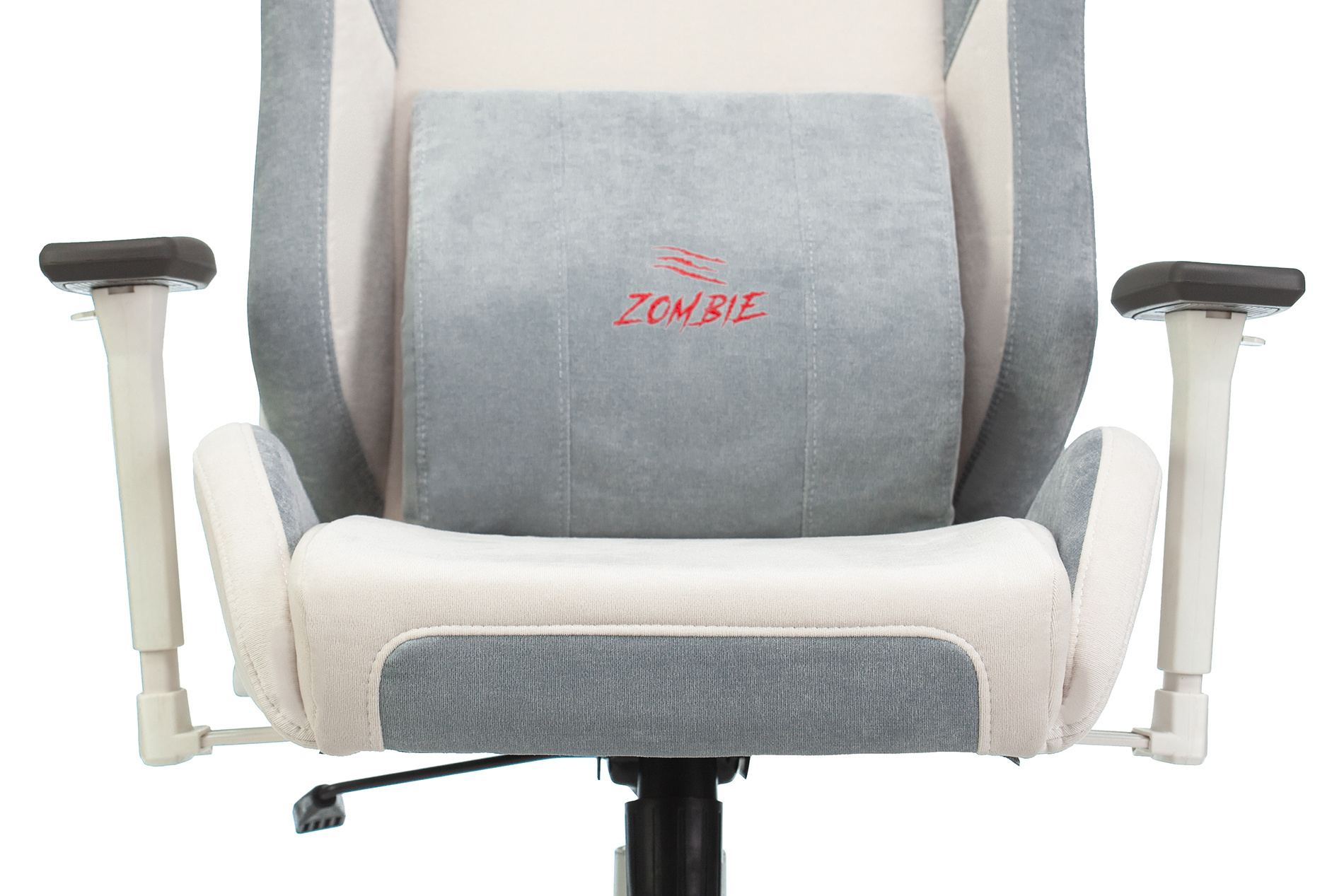 Геймерское кресло Zombie Fabric белый/серо-голубой с подголов., крестовина пластик (белый)