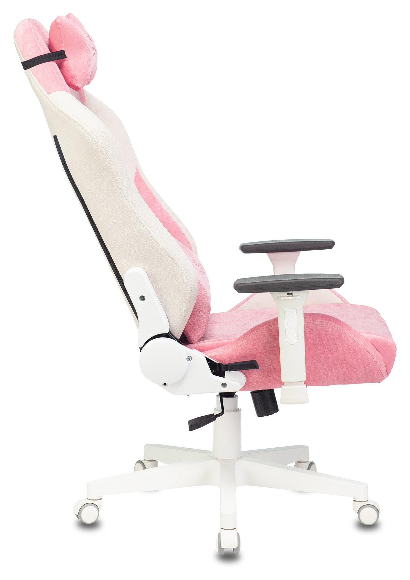 Геймерское кресло Zombie Fabric белый/розовый с подголов., крестовина пластик (белый)