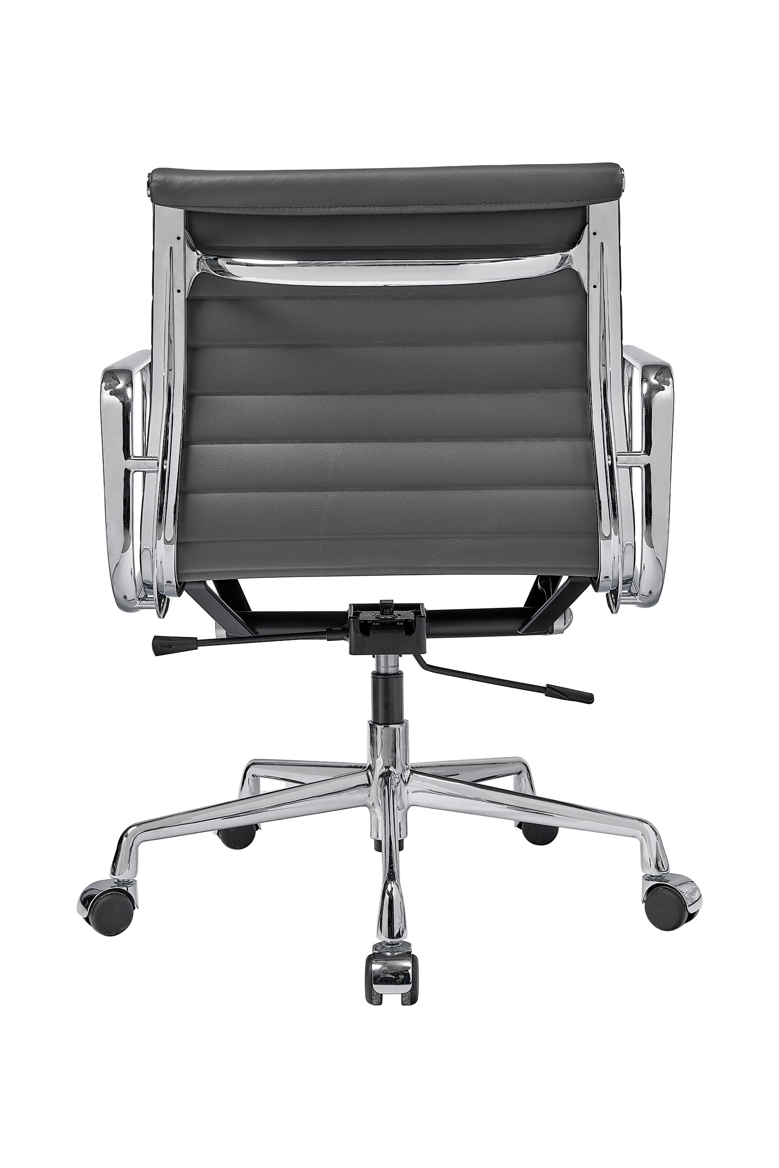 Эргономичное кресло Eames Ribbed Office Chair EA 117, кожа графит