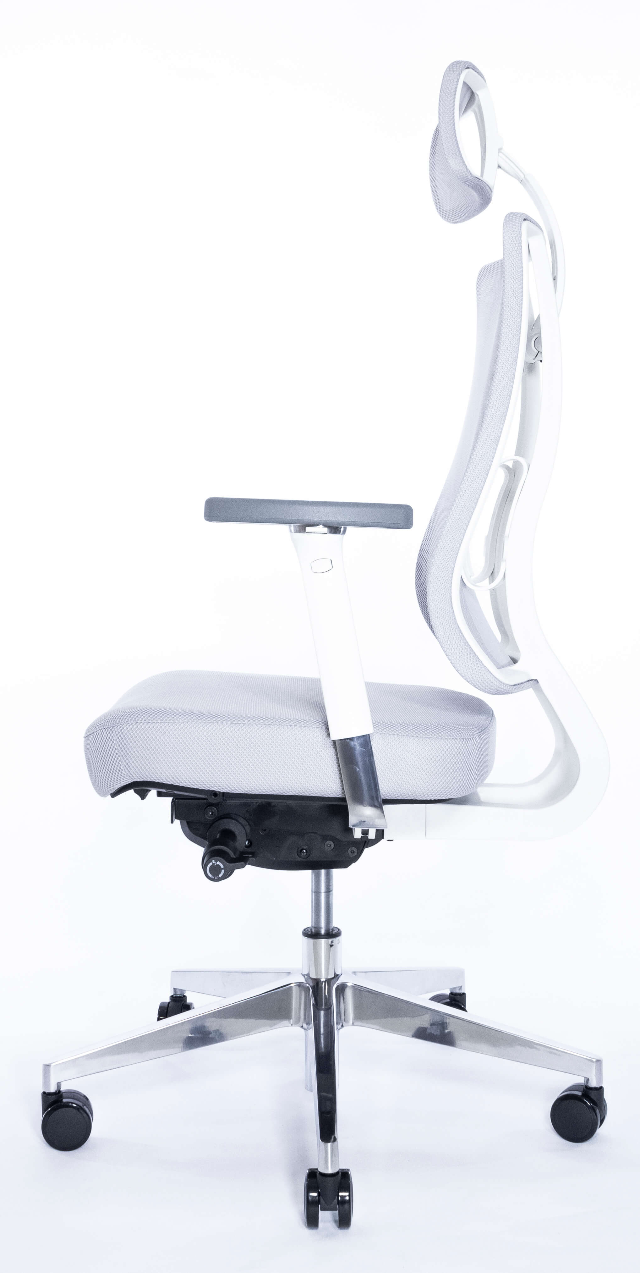 Эргономичное кресло Falto X TRANS (наклон переднего края сиденья, сетка, ткань, каркас белый, серый)