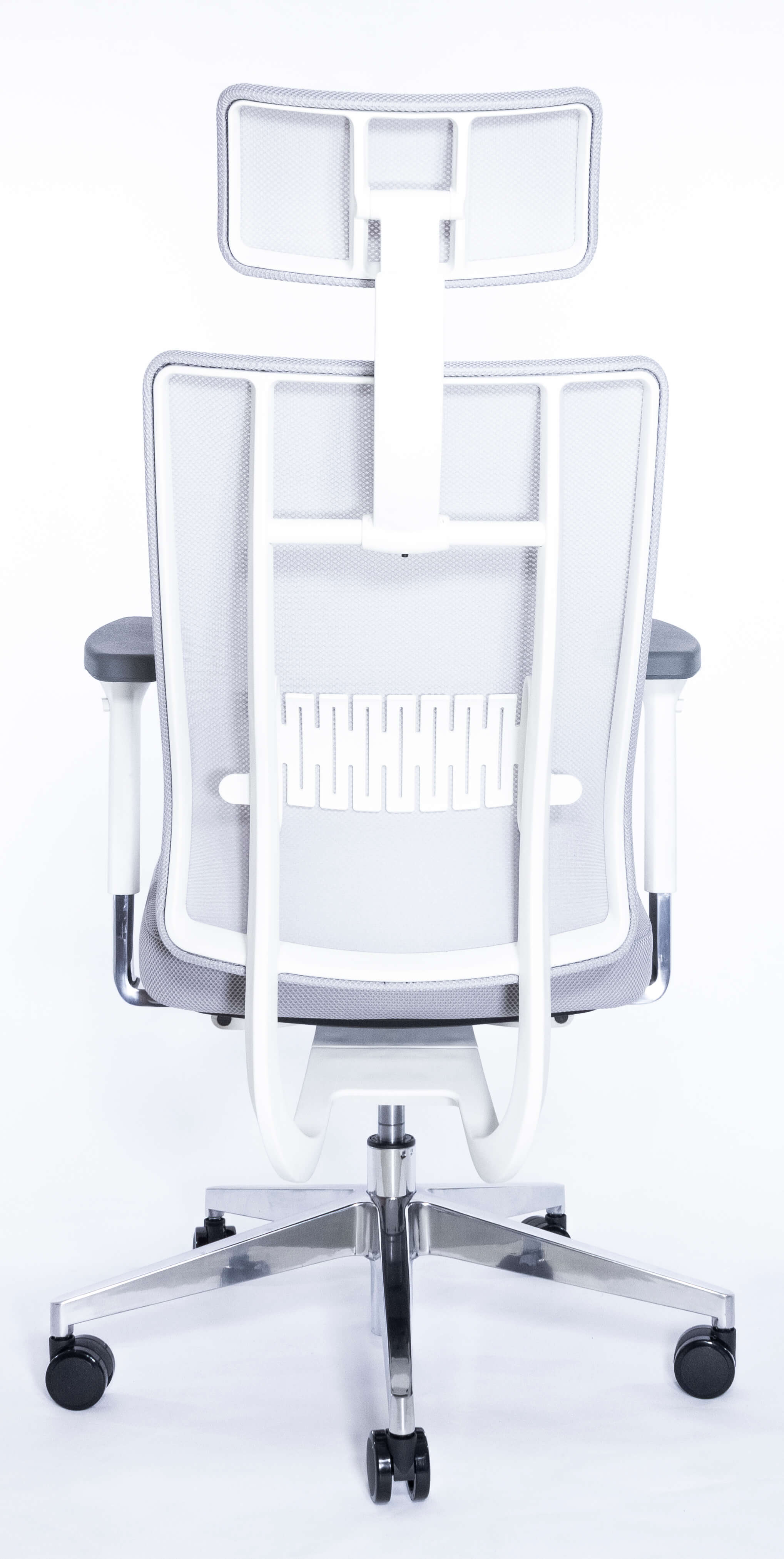 Эргономичное кресло Falto X TRANS (наклон переднего края сиденья, сетка, ткань, каркас белый, серый)