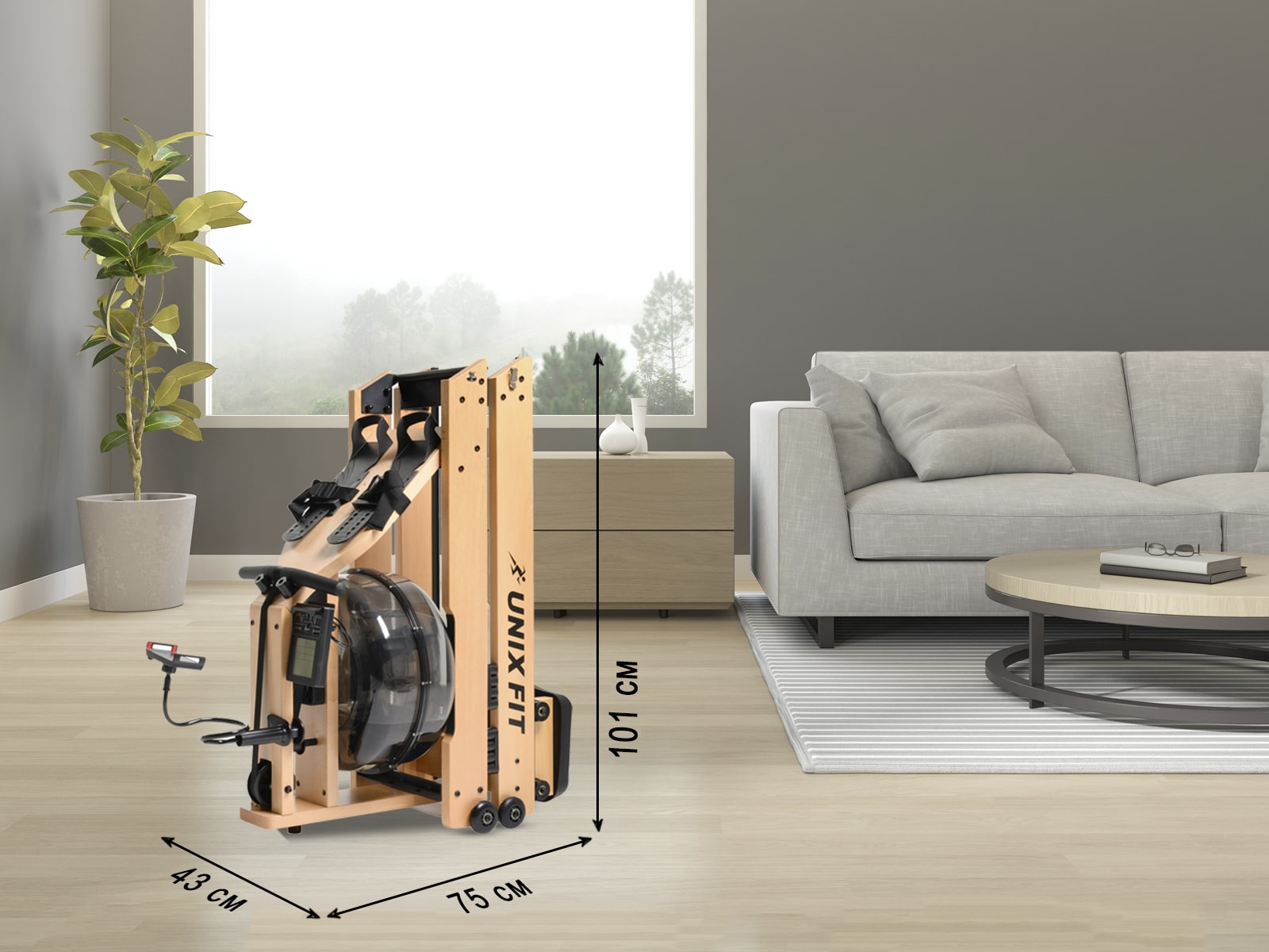 Гребной тренажер Unix Fit Wood Rower Light