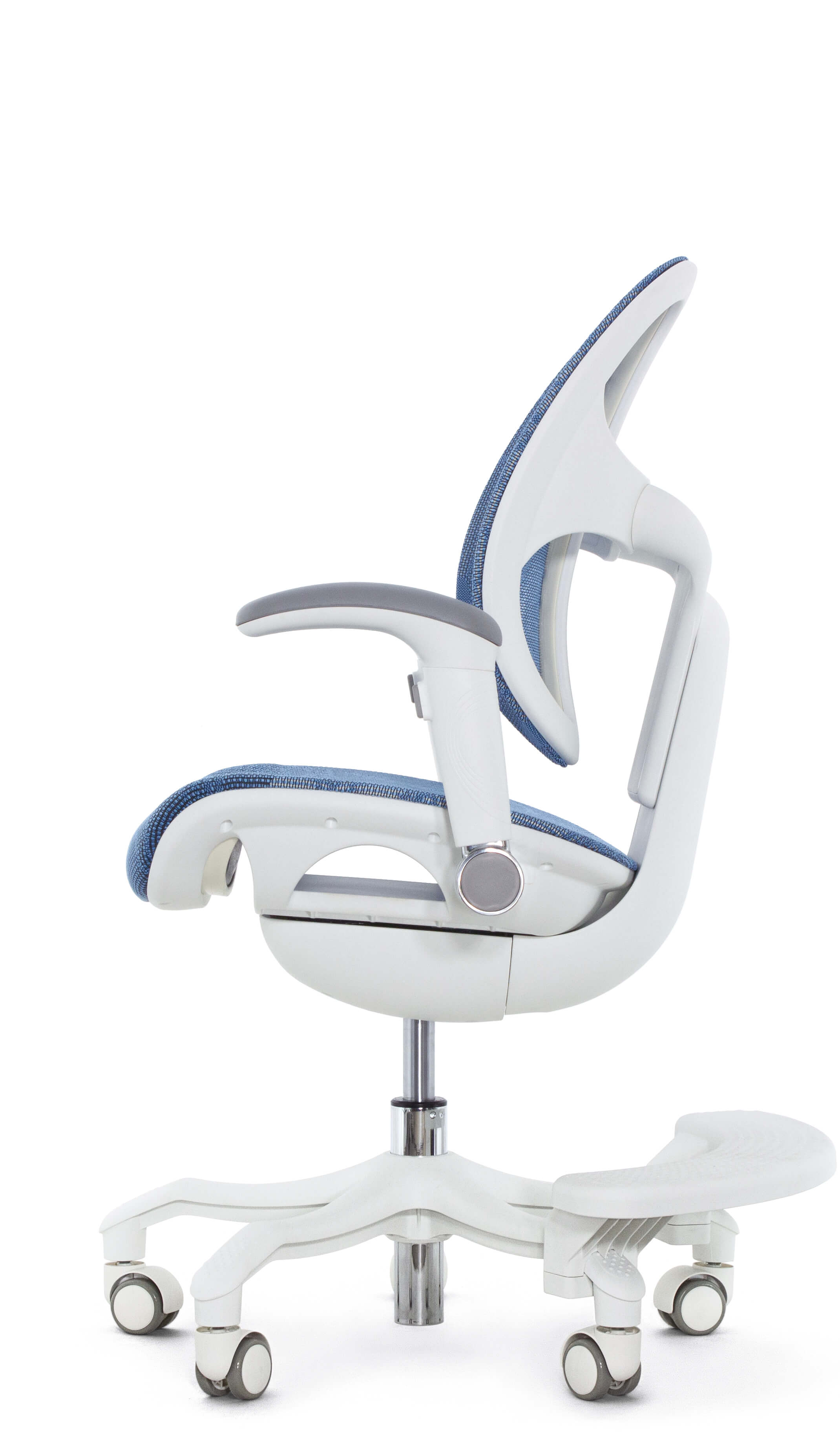 Детское эргономичное кресло Falto ORTO (корсетная спинка, слайдер, подлокотники 3D, сетка, синий)