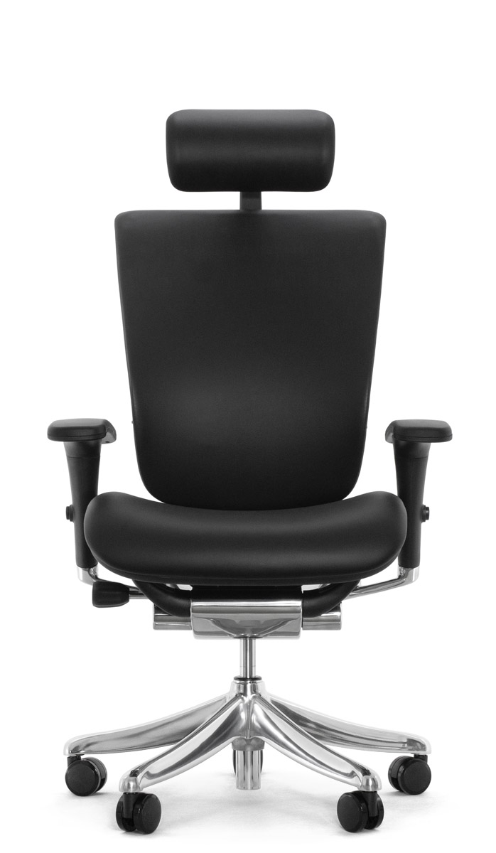Эргономичное кресло Expert Spring SPL - 01 (кожа черная / каркас черный)