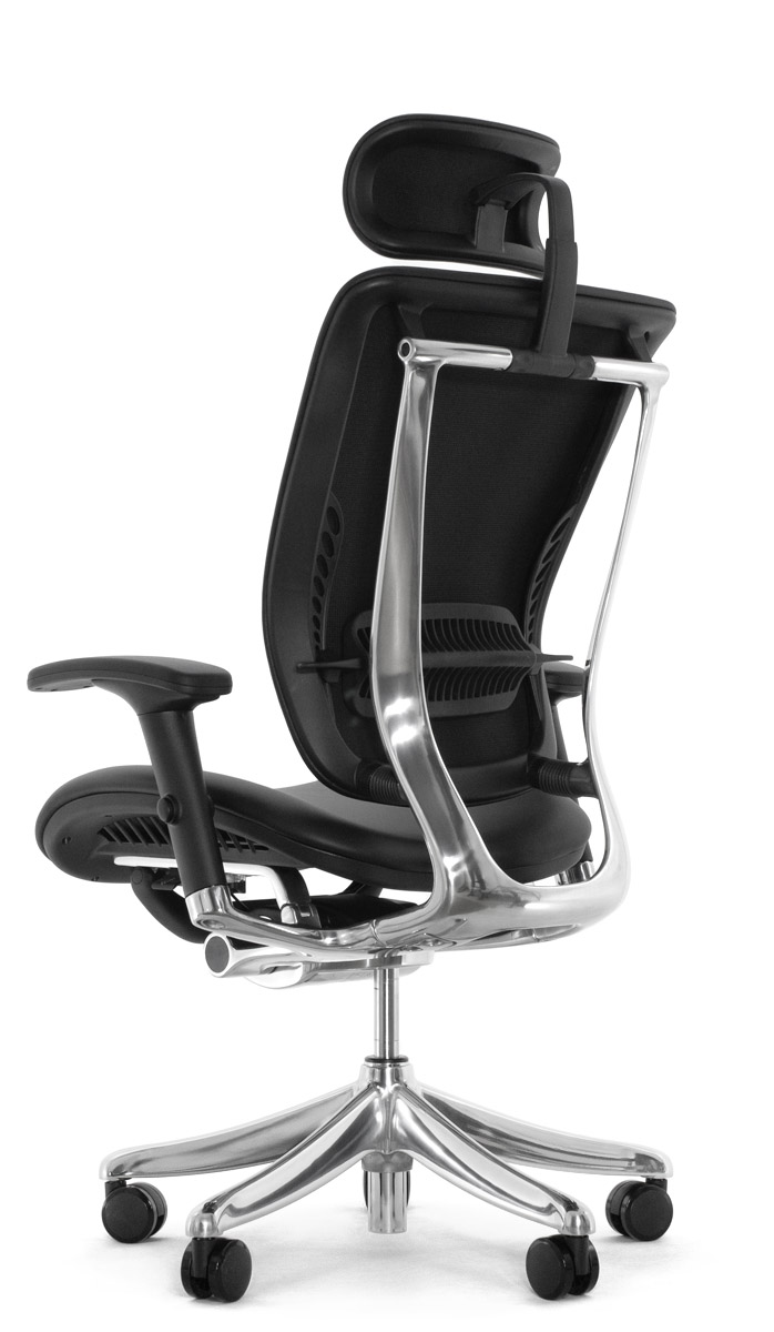 Эргономичное кресло Expert Spring SPL - 01 (кожа черная / каркас черный)