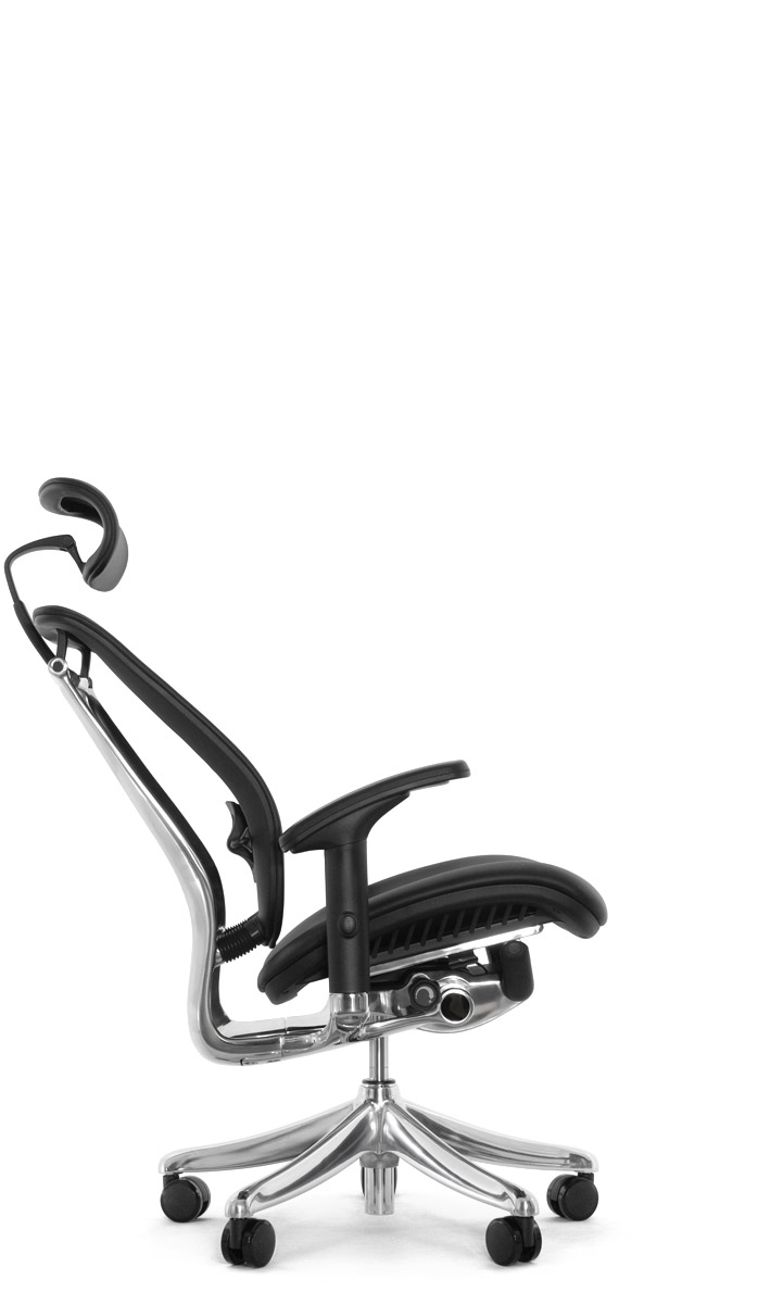 Эргономичное кресло Expert Spring SPL - 01 (кожа черная / каркас черный)