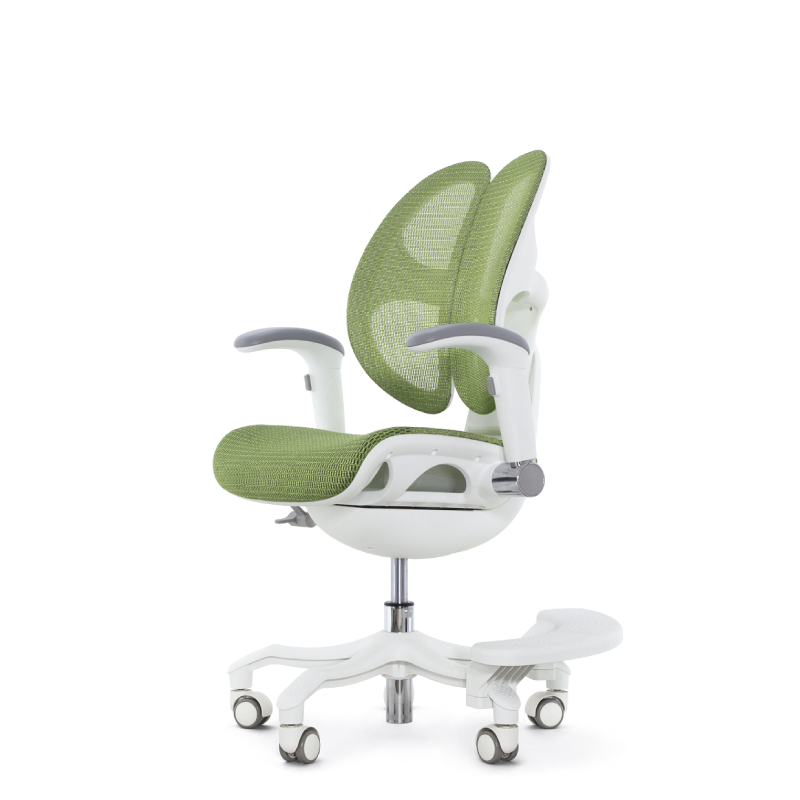 Детское эргономичное кресло Falto ORTO (корсетная спинка, слайдер, подлокотники 3D, сетка, зелёный)