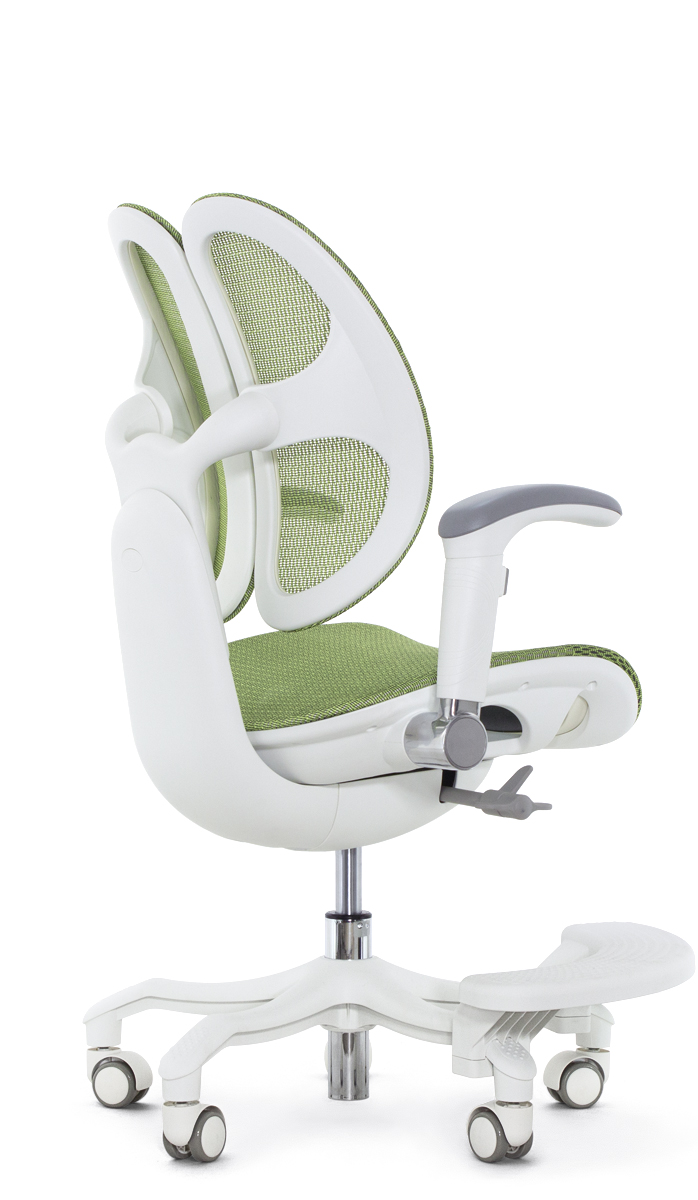 Детское эргономичное кресло Falto ORTO (корсетная спинка, слайдер, подлокотники 3D, сетка, зелёный)