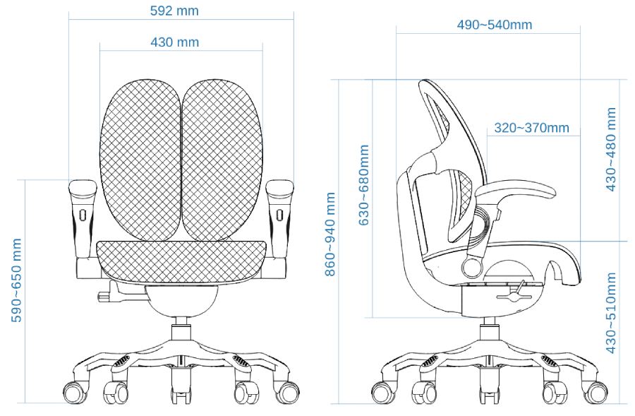 Детское эргономичное кресло Falto ORTO (корсетная спинка, слайдер, подлокотники 3D, сетка, зелёный)