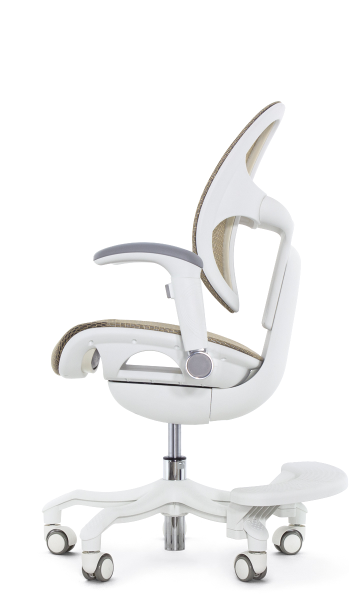 Детское эргономичное кресло Falto ORTO (корсетная спинка, слайдер, подлокотники 3D, сетка, золотой)