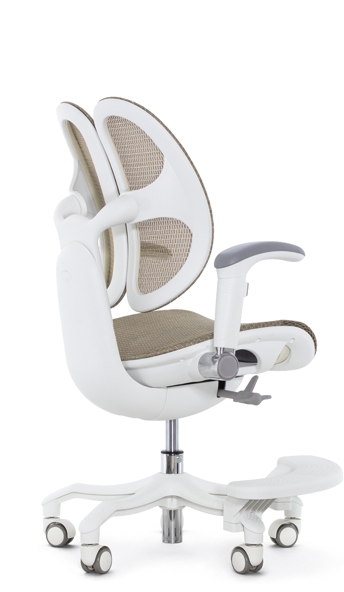 Детское эргономичное кресло Falto ORTO (корсетная спинка, слайдер, подлокотники 3D, сетка, золотой)