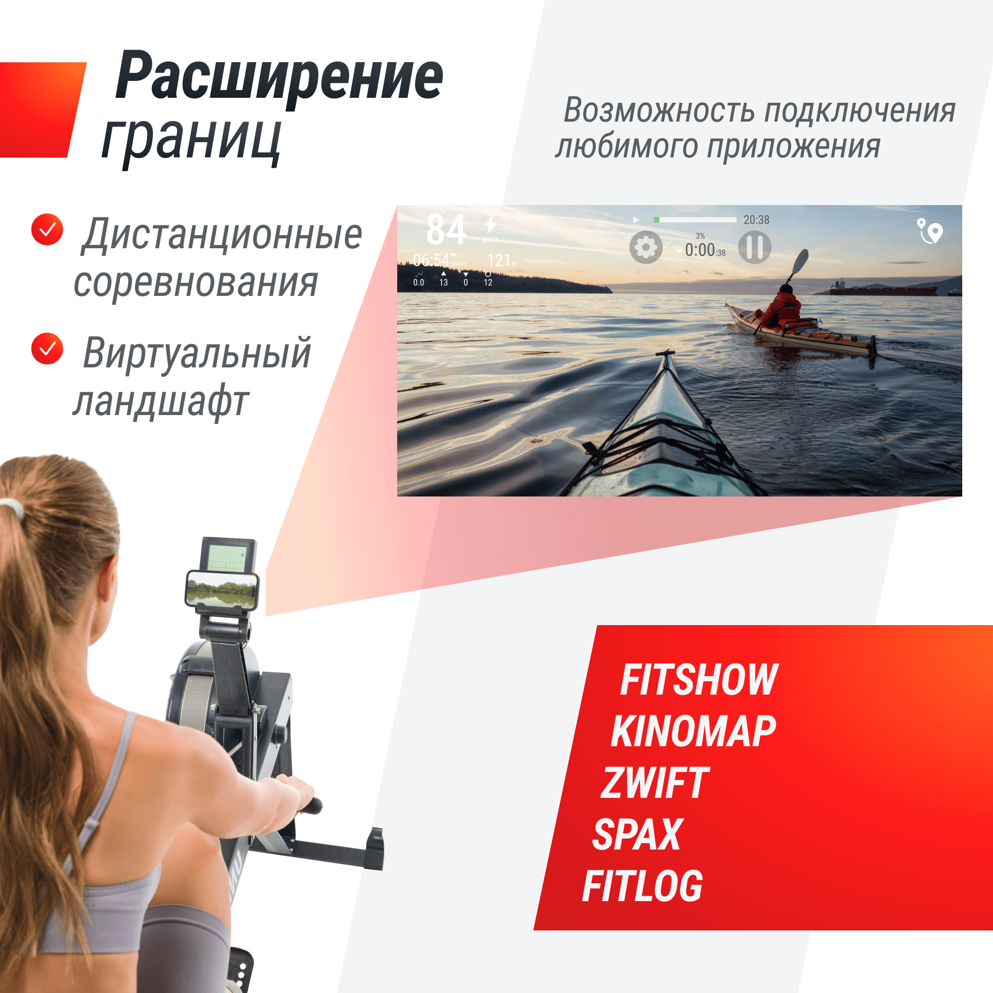 Гребной тренажер Unix Fit Air Rower-X Black