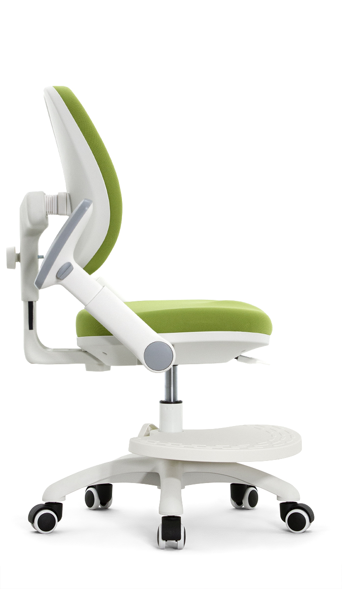 Детское эргономичное кресло Falto KIDS MAX DUO-P, ППУ латекс, спинка корсет, подножка, подлокотник 3D, обивка (зелёный)