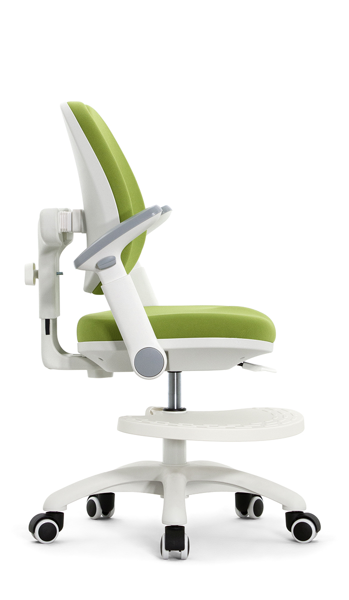 Детское эргономичное кресло Falto KIDS MAX DUO-P, ППУ латекс, спинка корсет, подножка, подлокотник 3D, обивка (зелёный)