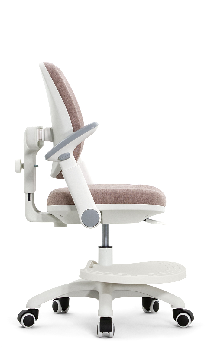 Детское эргономичное кресло Falto KIDS MAX DUO-P, ППУ латекс, спинка корсет, подножка, подлокотник 3D, обивка (розовый)