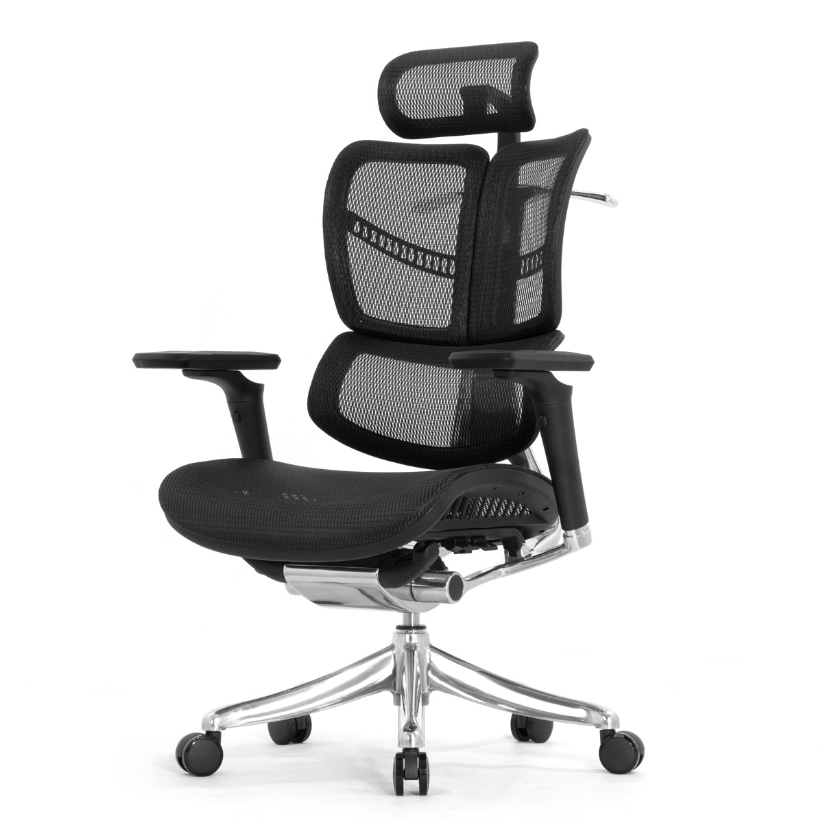 Анатомическое кресло Falto Fly 2 (динамичный подголовник, подлокотники 6D (360), сетка, чёрный)