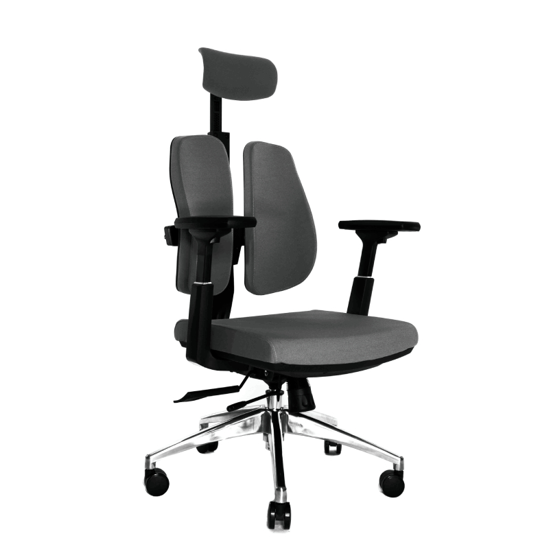 Ортопедическое кресло Falto ALPHA (корсетная спинка, ткань, тёмно-серый)