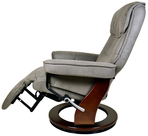 Кресло-реклайнер Relax Rio (встроенная подножка, искусственный нубук, серый)