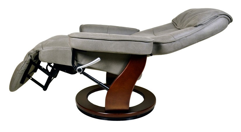 Кресло-реклайнер Relax Rio (встроенная подножка, искусственный нубук, серый)