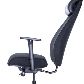 Эргономичное кресло Falto FIRST (наклон вперёд, зауженная спинка, ткань, чёрный)