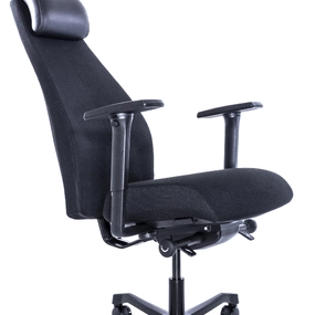 Эргономичное кресло Falto FIRST (наклон вперёд, зауженная спинка, ткань, чёрный)