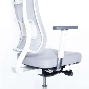 Эргономичное кресло Falto X TRANS (наклон переднего края сиденья, сетка, ткань, каркас белый, серый)