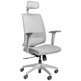 Эргономичное кресло Falto NEO (компактное, сетка, ткань, каркас серый, спинка серая, сидение серое)