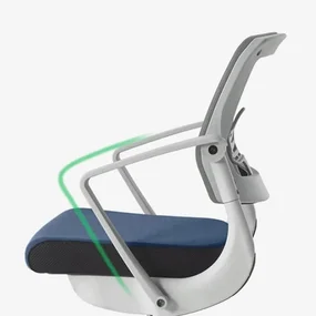 Эргономичное кресло Falto ROBO C250 (поворот спинки, слайдер, сетка, ткань, каркас белый, синий)