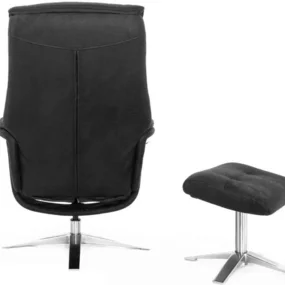 Кресло-реклайнер Falto Boss (оттоманка, искусственный нубук, чёрный)