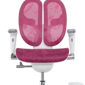 Детское эргономичное кресло Falto ORTO (корсетная спинка, слайдер, подлокотники 3D, сетка, розовый)