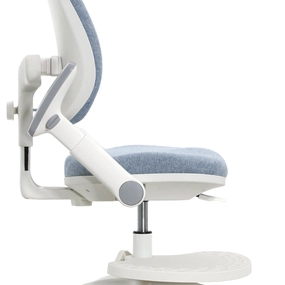 Детское эргономичное кресло Falto KIDS MAX DUO-P, ППУ латекс, спинка корсет, подножка, подлокотник 3D, обивка (голубой)