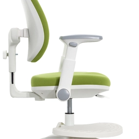 Детское эргономичное кресло Falto KIDS MAX DUO-P, ППУ латекс, спинка корсет, подножка, подлокотник 3D, обивка (зелёный)