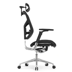 Эргономичное кресло Falto Star Office Ergo 2 (2D поясничный упор, 5D подголовник, сетка, ткань, чёрный)