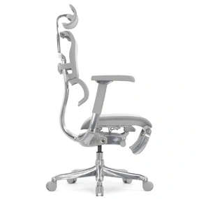 Эргономичное кресло Falto Ergohuman 2 Luxury с подножкой (SmartWork, алюминий, наклон вперёд, сетка, серый)