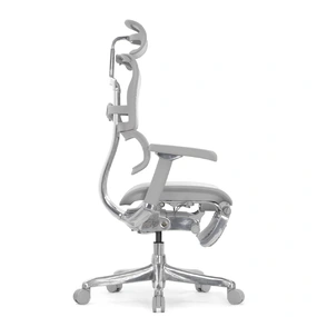 Эргономичное кресло Falto Ergohuman 2 Luxury с подножкой (SmartWork, алюминий, наклон вперёд, сетка, серый)