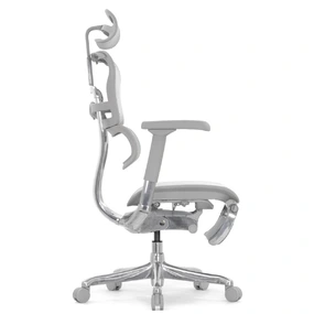 Эргономичное кресло Falto Ergohuman 2 Elite с подножкой (алюминий, наклон вперёд, сетка, серый)