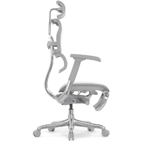 Эргономичное кресло Falto Ergohuman 2 Elite с подножкой (алюминий, наклон вперёд, сетка, серый)