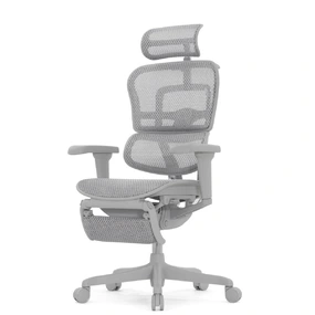 Эргономичное кресло Falto Ergohuman 2 Ultra с подножкой (наклон вперёд, сетка, серый)