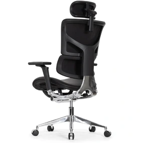 Эргономичное кресло Falto Leater Premium SL (динамичный поясничный упор, натуральная кожа, чёрный)