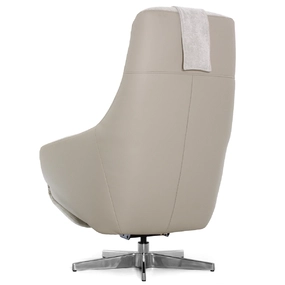 Кресло-реклайнер Falto Live (3 мотора, поясничный упор, шенилл, натуральная кожа, светлый)